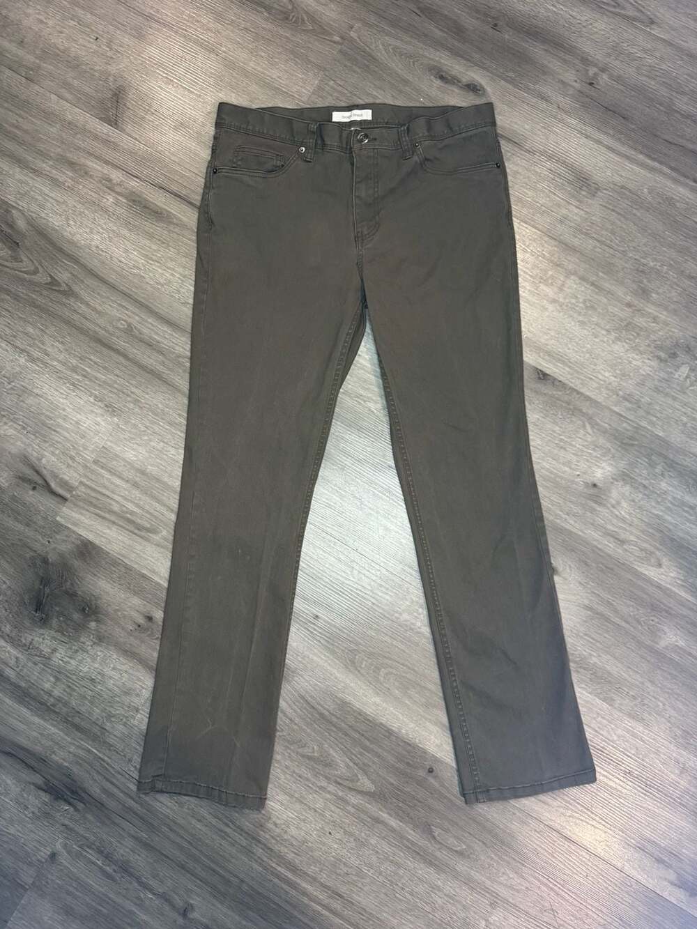 Anko Straight Stretch Pants Size 34 Olive Green Cotton